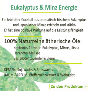 Natur-Garden Zitroneneukalyptus und Minze Raumduft, Duftkerzen, Duftsprays, Duftobjekte, Geschenk Ideen Natur-Garden Zitroneneukalyptus und Minze Raumduft, Duftkerzen, Duftsprays, Duftobjekte, Geschenk Ideen