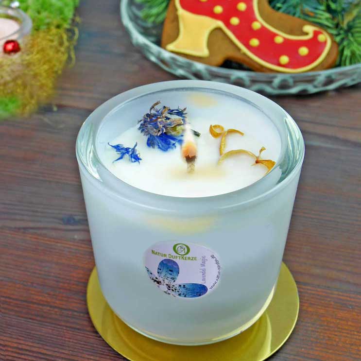 Natur Duftkerze Lavendel Magie - handgemacht, aus Rapswachs mit reinen ätherischen Ölen aromatisiert Natur Duftkerze Lavendel Magie - handgemacht, aus Rapswachs mit reinen ätherischen Ölen aromatisiert